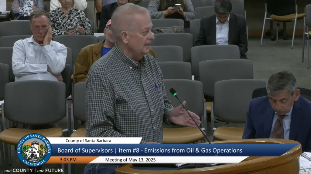 NARO California President Edward Hazard speaking to the Santa Barbara County Board of Supervisors at the May 2025 hearing.