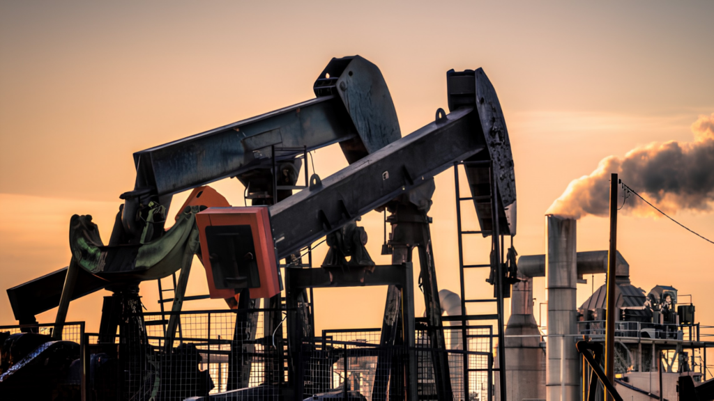 Oil pumpjacks near Fellows, California, in Kern County. Image by GaryKavanagh.